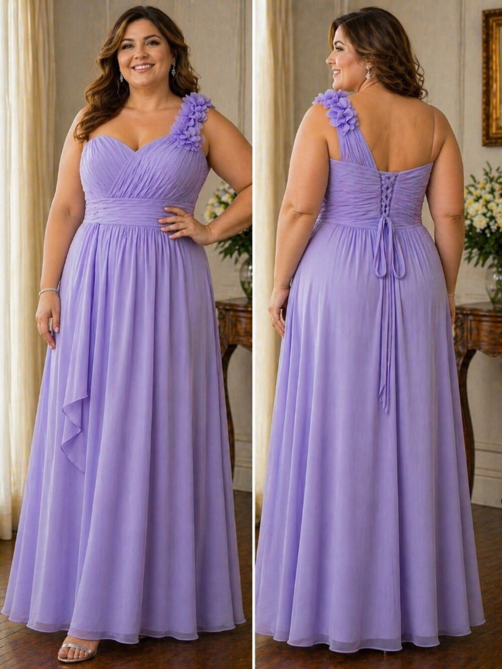 Lavender Chiffon Formal Gown